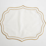 LUNA IVORY GOLD TRIM PLACEMAT & NAPKIN SET