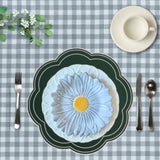 NURTURE GREEN SCALLOPED FAUX LEATHER PLACEMAT
