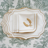 LUNA IVORY GOLD TRIM PLACEMAT & NAPKIN SET