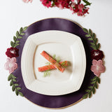 JASMINE PURPLE ORANGE ROUND FAUX LEATHER PLACEMAT