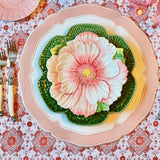 CLARION WHITE & PINK FAUX LEATHER PLACEMAT