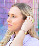 Madeleine Yellow Jade and Sterling Silver Ring