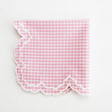 MAGNOLIA PINK GINGHAM WHITE TRIM PLACEMAT & NAPKIN SET