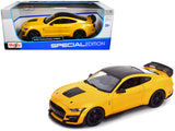 2020 Ford Mustang Shelby GT500 Yellow with Black Top Special Edition 1/18 Diecast Model Car by Maisto
