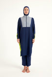 Navy Full Coverage Modest Swimsuit – Burkini with Adjustable Fit M2527-3