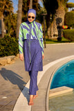 Marina Purple Full-Coverage Modest Swimsuit – M2509
