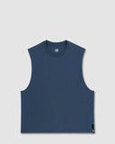 Mid Weight Cropped Sleeveless Denim Blue