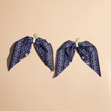 Navy Bandana Statement Earrings