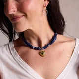 Navy Bandana Charm Necklace