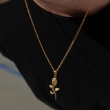 Rose Pendant Silver Set