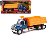 Freightliner 114SD Dump Truck Blue and Yellow Long Haul Trucker Series 1/32 Diecast Model by New Ray