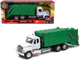 Freightliner 114SD Garbage Truck White and Green Long Haul Trucker Series 1/32 Diecast Model by New Ray