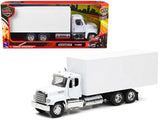Freightliner 114SD Box Truck White Long Haul Trucker Series 1/32 Diecast Model by New Ray