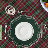 NURTURE GREEN SCALLOPED FAUX LEATHER PLACEMAT