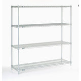 Nexel® 4 Shelf Stainless Steel Wire Shelving Unit Starter 60W X 18D X 63H