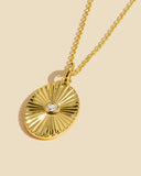 Gold Filled Oval Sun Necklace