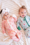 Pink Candy Cane (Convertible Zip Footies)