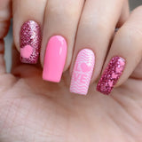 Pink Mask - Stamping Plate Love You #35