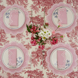 MAGNOLIA PINK GINGHAM WHITE TRIM PLACEMAT & NAPKIN SET