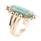 Plateau Blue Turquoise and Golden Ring