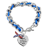Proud to be an Air Force Wife Ribbon Charm Bracelet