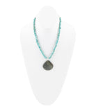 Pueblo Blue Turquoise Magnesite and Jasper Sterling Silver Necklace