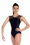 So Danca Adult Cap Sleeve Leotard with Mesh Cutouts