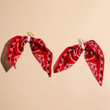 Red Bandana Statement Earrings