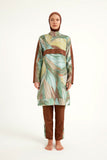 Brown Full Coverage Modest Swimwear Set for Women R2512