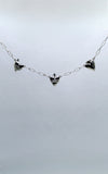 Three Hearts Silver Necklace Paperclip