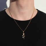 Large Rose Pendant Necklace