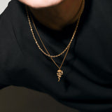 Serpent Rose Pendant Gold Set