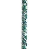 Adjustable Height Offset Handle Cane With Gel Hand Grip, Green Leaves