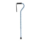 Adjustable Height Offset Handle Cane With Gel Hand Grip, Plaid