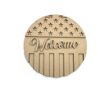 3D American Flag Round Door Hanger DIY Unfinished Kit