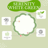 SERENITY WHITE & GREEN SCALLOPED FAUX LEATHER PLACEMAT