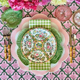 SERENITY WHITE & PINK SCALLOPED FAUX LEATHER PLACEMAT