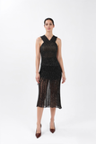 Luxe Ribbed Cross-Front Top in Black