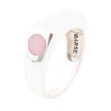Signet Pink Opal and Sterling Silver In The Hole Ring