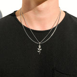 Rose Pendant Silver Set