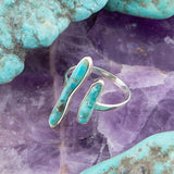 Size Adjustable Blue Turquoise and Sterling Silver Ring