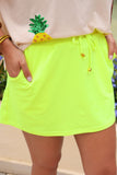 Solid Neon Yellow Skort