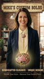 THE PINK FLORAL BOLO TIE ~ MIKE'S CUSTOM BOLOS