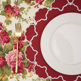 TIMELESS RED SCALLOPED FAUX LEATHER PLACEMAT (Set Of 4)
