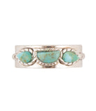 Triple Stone Simplicity Blue Turquoise and Sterling Silver Ring