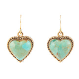 Blue Turquoise Rope My Heart and Golden Earrings