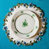 UNITY WHITE & BLUE ROUND FAUX LEATHER PLACEMAT