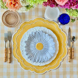 VELORA YELLOW ROUND FABRIC PLACEMAT
