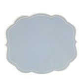 VELOUR LIGHT BLUE FAUX LEATHER PLACEMAT (Set Of 4)