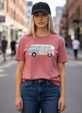Psychedelic VW Bus Garment Dyed Heavyweight Cotton T-Shirt